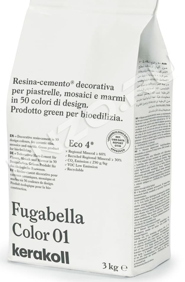 Kerakoll Fugabella Color Полимерцементная затирка 3 кг